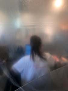 Supermarket, corona virus, woman, cash register, work, protective film Supermarket, corona virus, woman, cash register, work, protective film